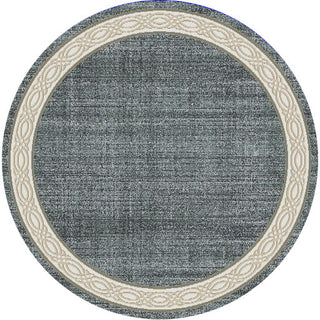 Dynamic Rugs Yazd 1770 Blue/Grey Area Rug Round Shot