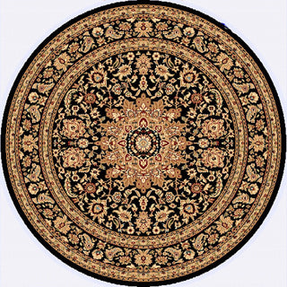 Dynamic Rugs Yazd 2800 Black/Black Area Rug Round Shot