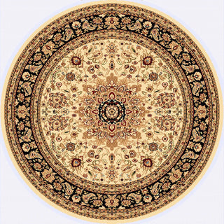 Dynamic Rugs Yazd 2800 Cream/Black Area Rug Round Shot