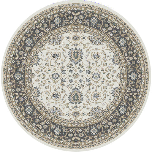 Dynamic Rugs Yazd 2803 Ivory/Grey Area Rug Round Shot