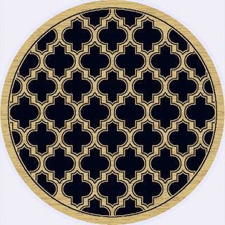 Dynamic Rugs Yazd 2816 Black Area Rug Round Shot