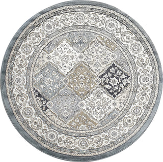 Dynamic Rugs Yazd 8471 Blue/Ivory Area Rug Round Image