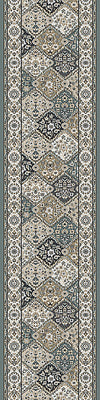 Dynamic Rugs Yazd 8471 Blue/Ivory Area Rug Roll Runner Image