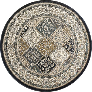 Dynamic Rugs Yazd 8471 Grey/Ivory Area Rug Round Image