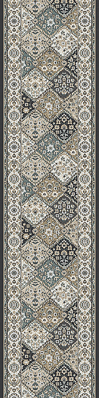 Dynamic Rugs Yazd 8471 Grey/Ivory Area Rug Roll Runner Image