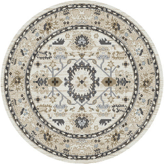 Dynamic Rugs Yazd 8531 Ivory Area Rug Round Shot