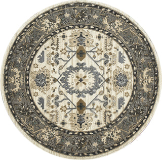 Dynamic Rugs Yazd 8531 Ivory/Grey Area Rug Round Image