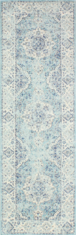 Bashian Everek E110-5363 Aqua Area Rug Runner