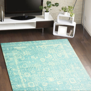 Bashian Everek E110-MO742 Aqua Area Rug Room Scene Feature