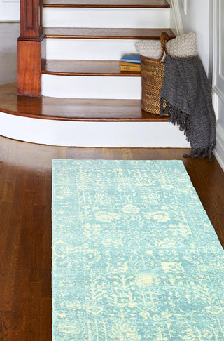 Bashian Everek E110-MO742 Aqua Area Rug Runner Room Scene