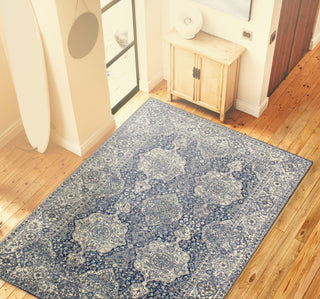 Bashian Everek E110-5363 Dark Blue Area Rug Room Scene