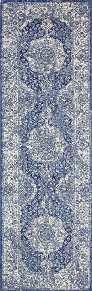 Bashian Everek E110-5363 Dark Blue Area Rug Runner