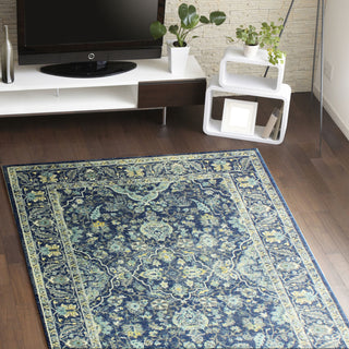 Bashian Everek E110-5394A Dark Blue Area Rug Room Scene Feature