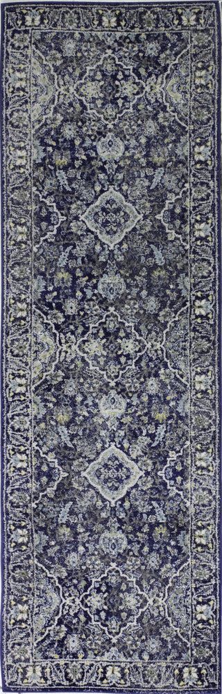 Bashian Everek E110-5394A Dark Blue Area Rug Runner