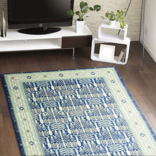 Bashian Everek E110-5395A Dark Blue Area Rug Room Scene Feature