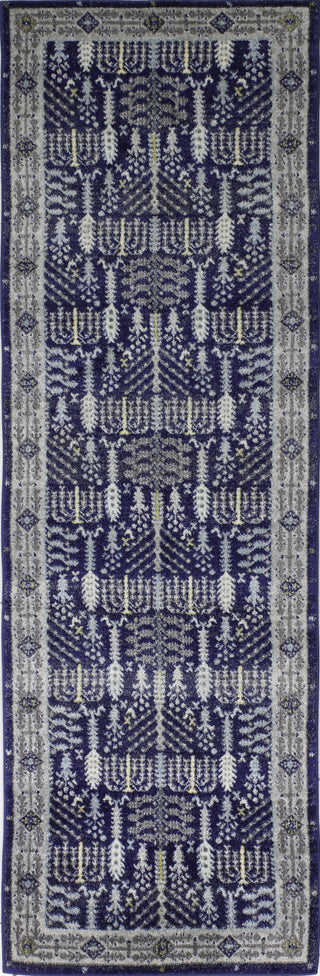 Bashian Everek E110-5395A Dark Blue Area Rug Runner