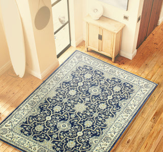 Bashian Everek E110-5397A Dark Blue Area Rug Room Scene Feature