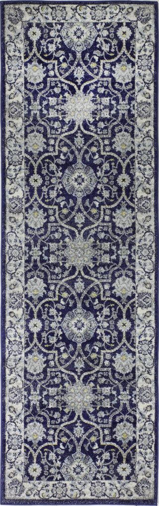 Bashian Everek E110-5397A Dark Blue Area Rug Runner