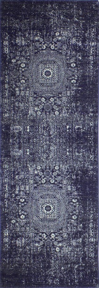 Bashian Everek E110-5438A Dark Blue Area Rug Runner