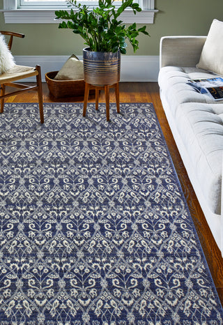 Bashian Everek E110-5439A Dark Blue Area Rug Room Scene Feature