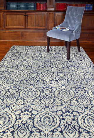 Bashian Everek E110-5440A Dark Blue Area Rug Room Scene Feature