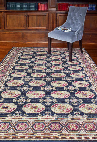 Bashian Everek E110-5441A Dark Blue Area Rug Room Scene Feature