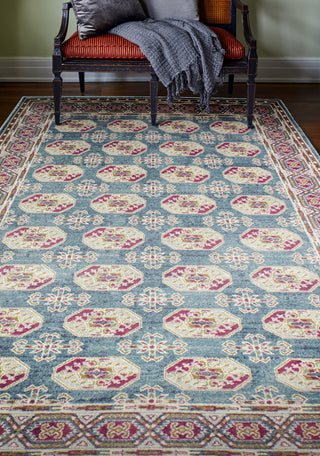 Bashian Everek E110-5441A Teal Area Rug Room Scene Feature