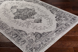 Surya Eagean EAG-2304 Taupe Black Light Gray White Area Rug Corner Image