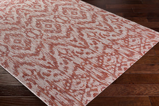Surya Eagean EAG-2322 Burnt Orange Dark Red White Light Gray Area Rug Corner Image