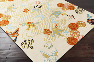 Surya Kismet EGK-1003 White Area Rug by Emma Gardner Corner Shot