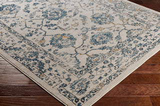 Surya Elise EIS-1001 Teal Taupe Medium Gray Navy Black Wheat Area Rug Corner Image