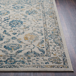 Surya Elise EIS-1001 Teal Taupe Medium Gray Navy Black Wheat Area Rug Detail Image