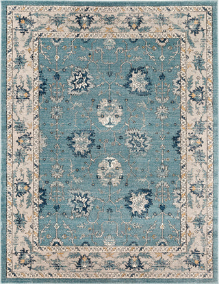 Surya Elise EIS-1002 Teal Taupe Medium Gray Cream Navy Wheat Black Area Rug Main Image 8 X 10