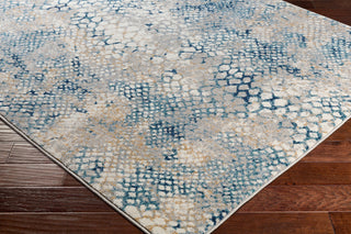 Surya Elise EIS-1012 Navy Teal Taupe Cream Wheat Area Rug Corner Image