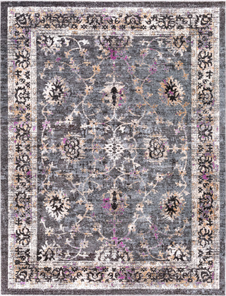 Surya Elise EIS-1015 Medium Gray Black Bright Purple Cream Area Rug Main Image 8 X 10