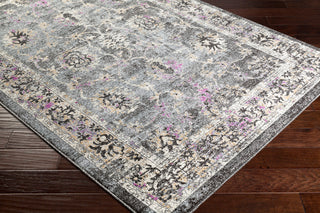 Surya Elise EIS-1015 Medium Gray Black Bright Purple Cream Area Rug Corner Image