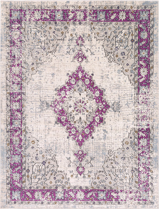 Surya Elise EIS-1018 Bright Purple Cream Medium Gray Wheat Black Area Rug Main Image 8 X 10