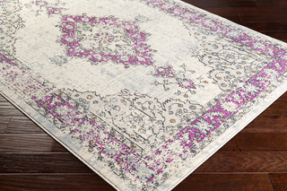 Surya Elise EIS-1018 Bright Purple Cream Medium Gray Wheat Black Area Rug Corner Image