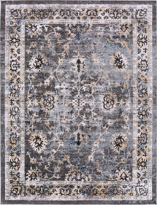 Surya Elise EIS-1019 Medium Gray Cream Black Navy Teal Area Rug Main Image 8 X 10