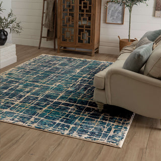 Karastan Expressions Elan Lagoon Area Rug by Scott Living Lifestyle Image