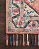 Loloi II Elka ELK-04 Pink/Multi Area Rug Corner On Wood