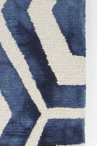 Chandra Elvo ELV-33901 Blue/White Area Rug Close Up