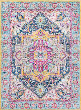 Surya Elaziz ELZ-2301 Bright Pink Saffron Aqua Dark Blue Medium Gray White Area Rug main image