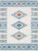 Surya Elaziz ELZ-2306 Aqua Dark Blue White Medium Gray Saffron Bright Pink Area Rug main image