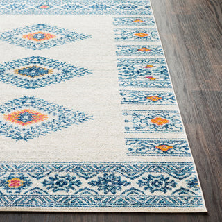 Surya Elaziz ELZ-2306 Aqua Dark Blue White Medium Gray Saffron Bright Pink Area Rug Detail Image