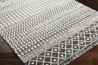 Surya Elaziz ELZ-2307 Medium Gray Black White Area Rug Corner Image