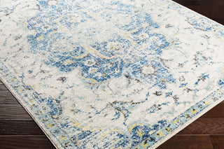 Surya Elaziz ELZ-2313 Dark Blue Aqua Saffron Light Gray Medium White Black Area Rug Corner Image