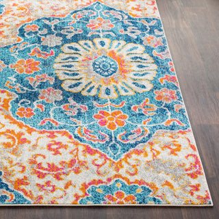 Surya Elaziz ELZ-2319 Aqua Dark Blue Bright Pink Mustard White Medium Gray Area Rug Detail Image