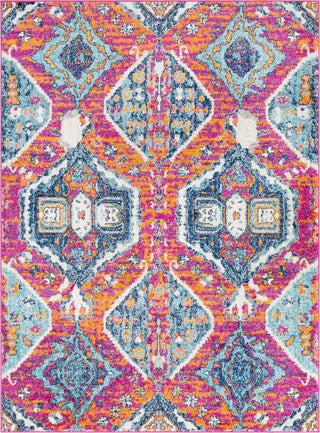 Surya Elaziz ELZ-2320 Bright Pink Saffron Aqua Dark Blue White Medium Gray Area Rug main image