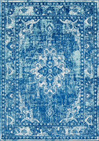 Surya Elaziz ELZ-2321 Dark Blue Aqua White Light Gray Area Rug main image